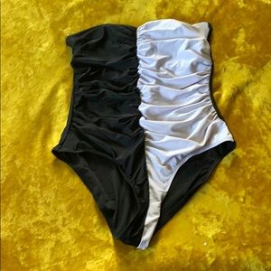 Forever 21+ Two-Tone One Piece Bathing Suit